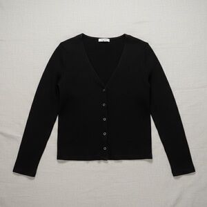 Common Threads Stretch Snap Up Long Sleeve Tee Cadigan Medium Petite